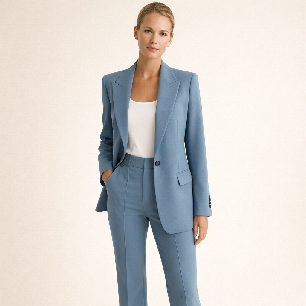 Stilvolles Damenensemble: Figurfreundlicher Blazer und Weite Hose - J&B - 10 - Atelier-Zofia