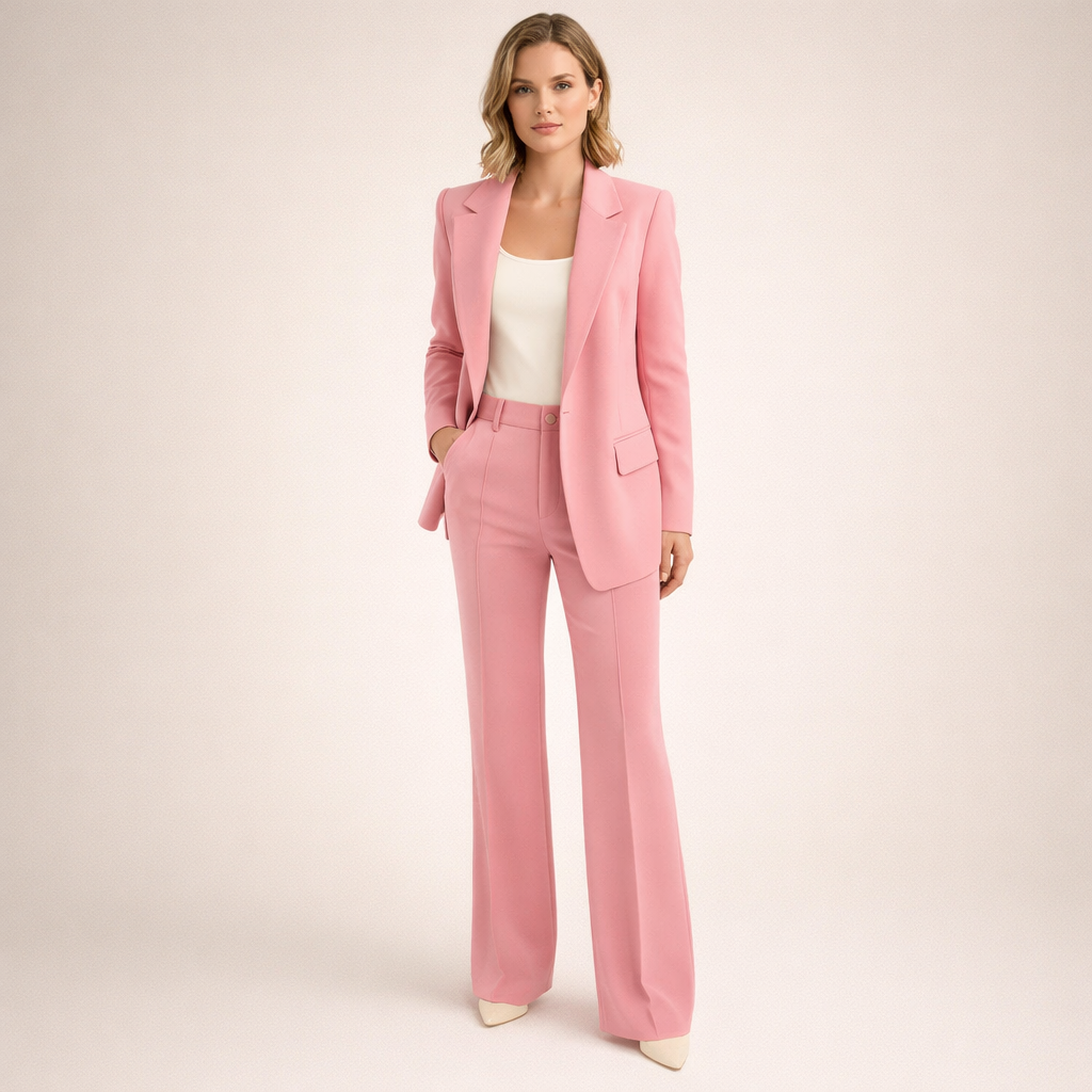 Stilvolles Damenensemble: Figurfreundlicher Blazer und Weite Hose - J&B - 13 - Atelier-Zofia