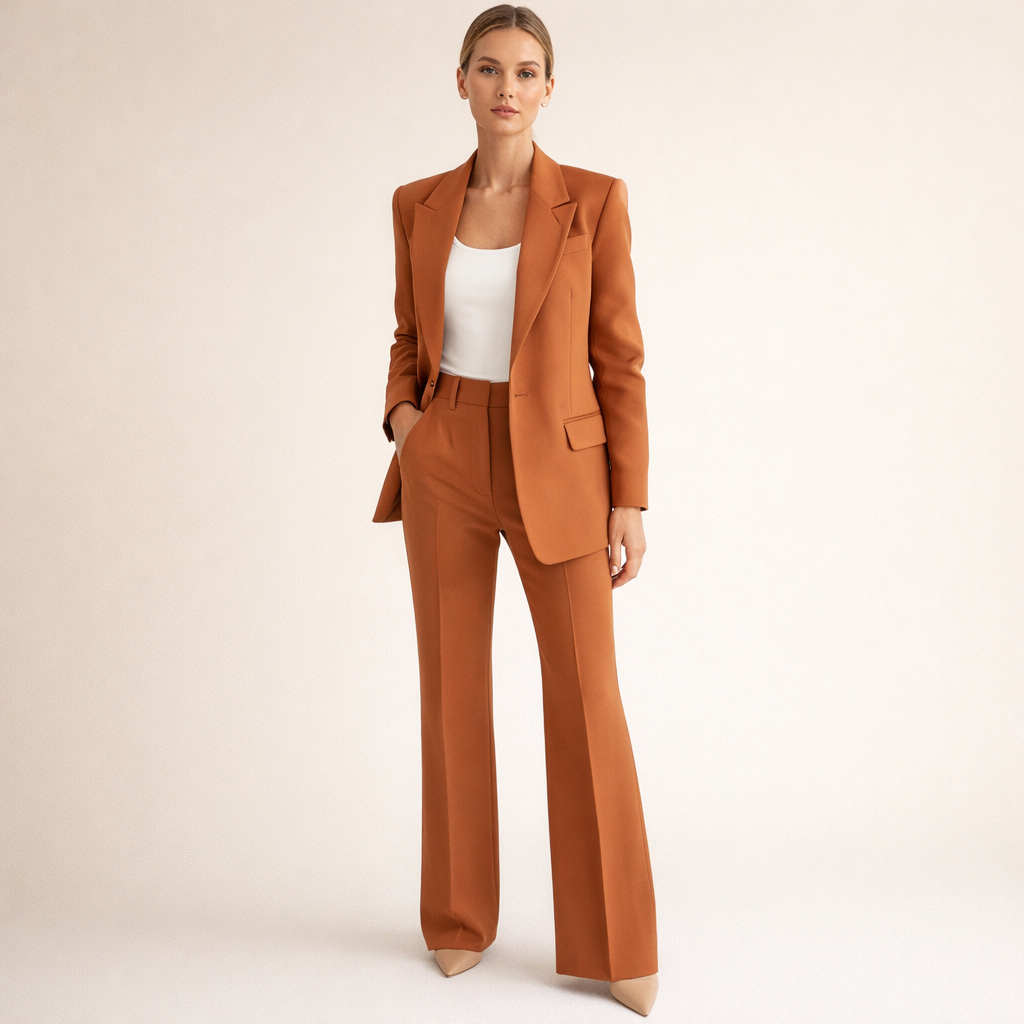 Stilvolles Damenensemble: Figurfreundlicher Blazer und Weite Hose - J&B - 16 - Atelier-Zofia