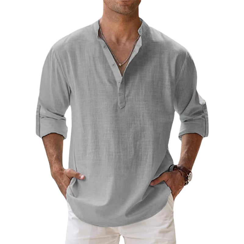 Walter – Short Button-Down Henley Shirt - Image 3
