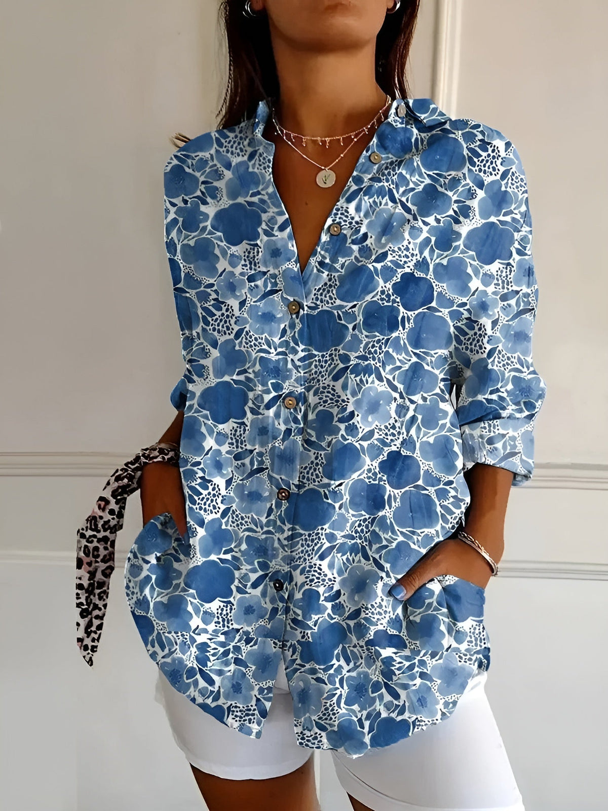 Olivia – Long-sleeved Button-Up Blouse - Image 1