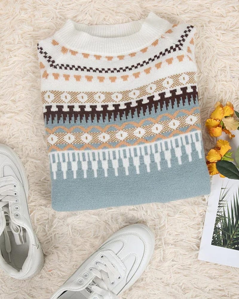 Isla – Stylowy sweter damski z ozdobnym wzorem o klasycznym kroju