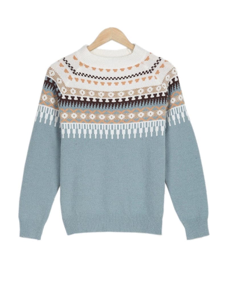 Isla – Stylowy sweter damski z ozdobnym wzorem o klasycznym kroju