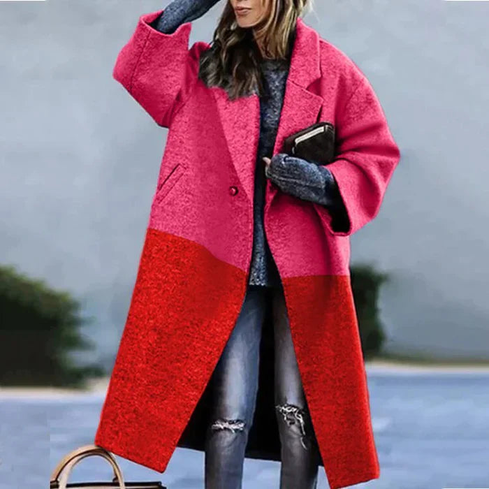 Olivia – Oversize płaszcz wełniany damski o nowoczesnym kroju