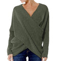 Maya - Sweter damski oversize z kopertowym dekoltem